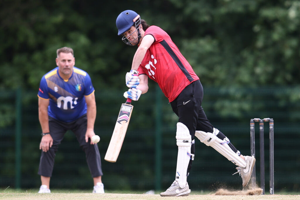 Ryan Donaldson gets on the front foot while batting